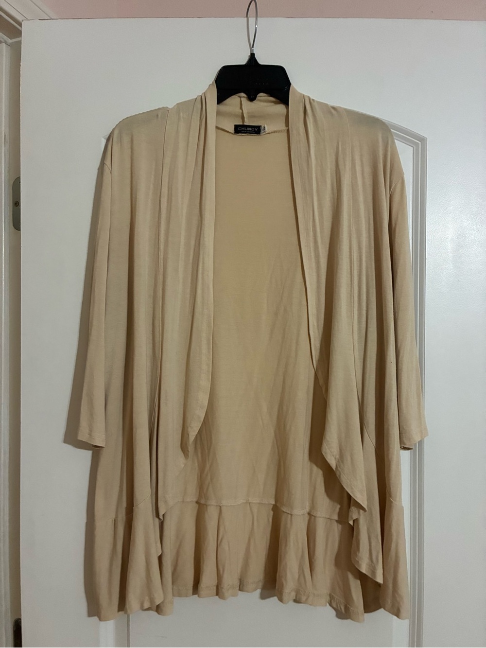 Light Beige Draped Cardigan